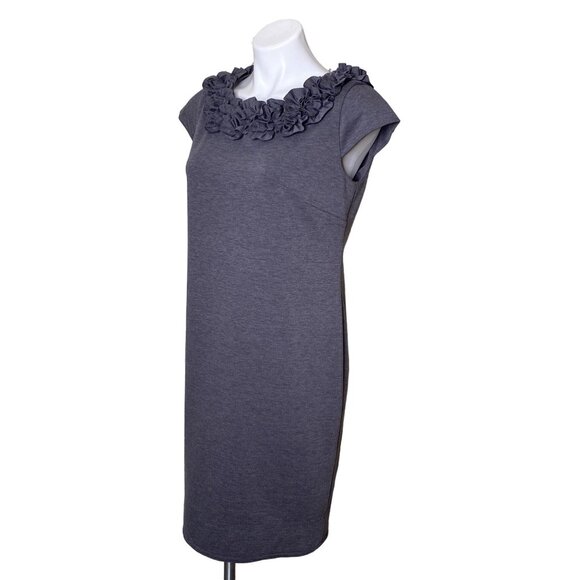 Taylor Gray Cap Sleeve Dress With Floral Ruffle Neckline Women's Size 10 - Picture 7 of 10